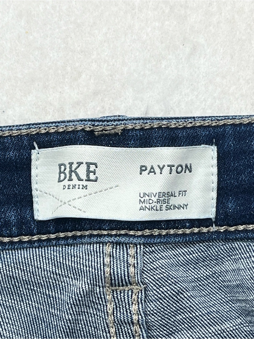 BKE Payton Women’s Medium Wash Distressed Raw Hem Denim Ankle Skinny Jeans 34x27 - Picture 12 of 14